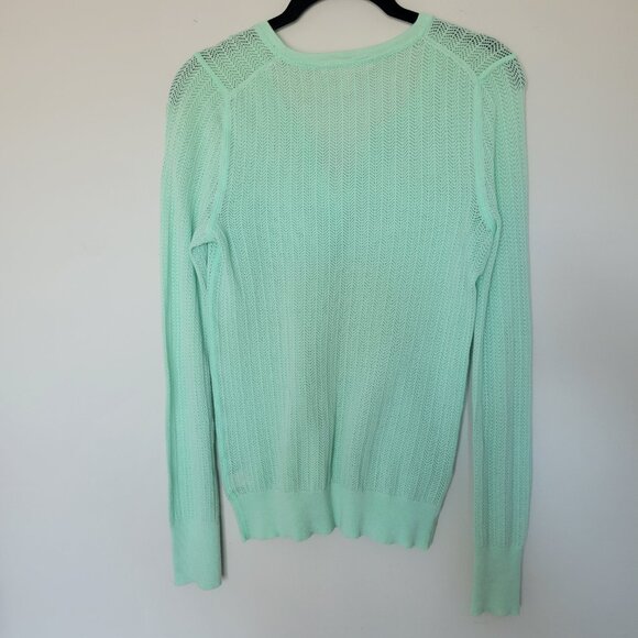 Victoria's Secret Lightweight Sweater Fitted Long Sleeve Green V Neck Size M - Picture 6 of 6